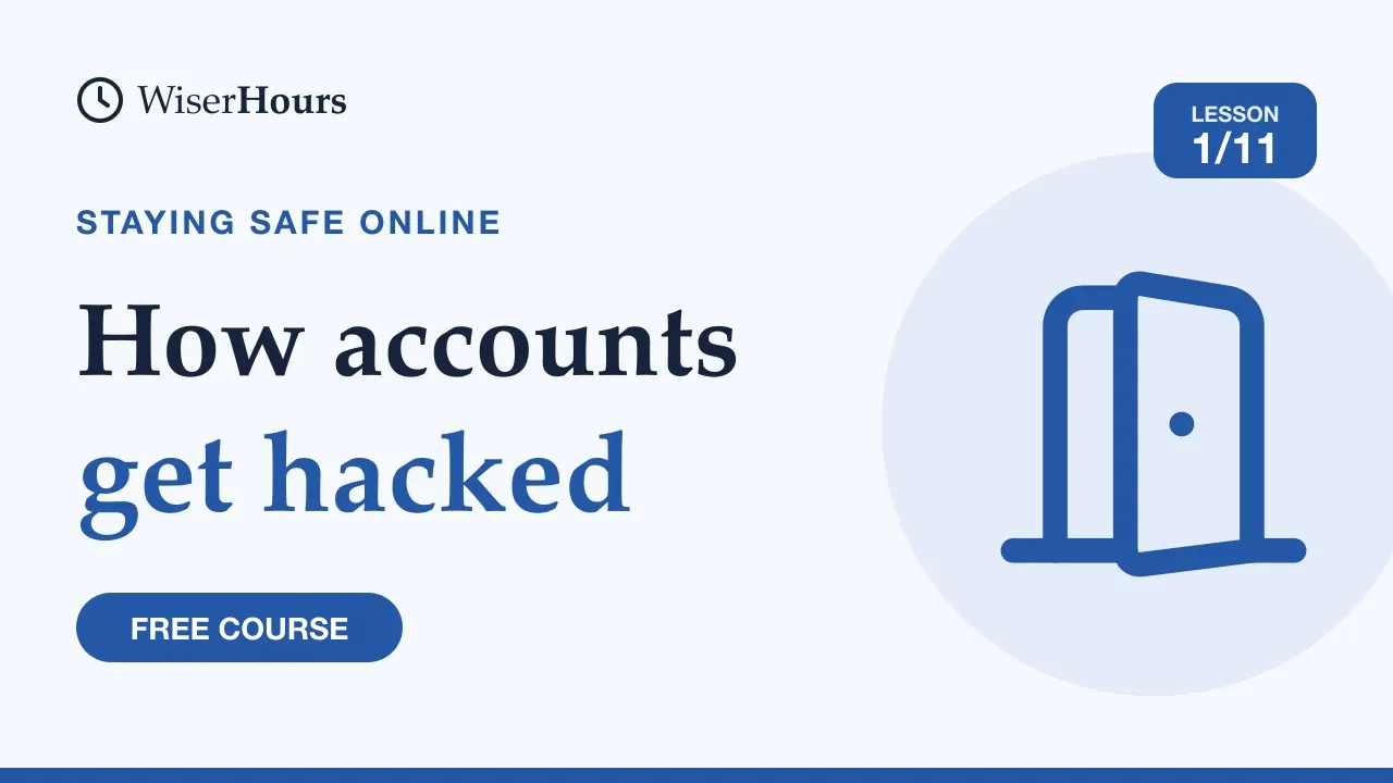 Cover picture for lesson 1: How Accounts Get Hacked, and the Three Doors Attacks Use