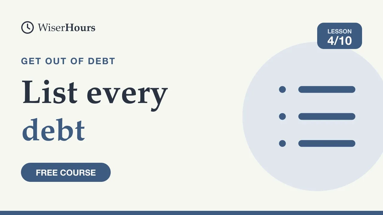Cover picture for lesson 4: How to List Every Debt You Have in One Place